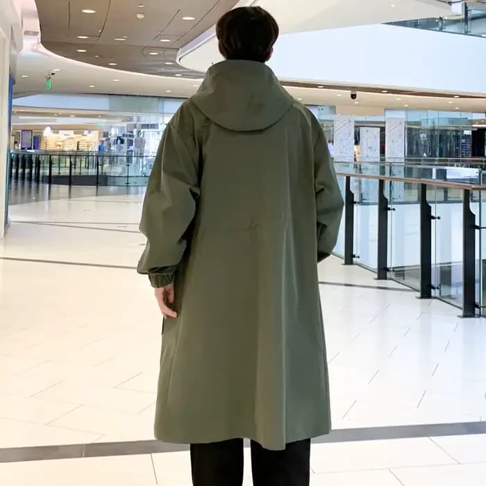 Trench Coat Hommes Nouvelle Mode Armée vert Pardessus Hommes Coupe-Vent Décontracté Solide Long Manteau Homme Automne Homme Noir/Kaki/Vert Army
