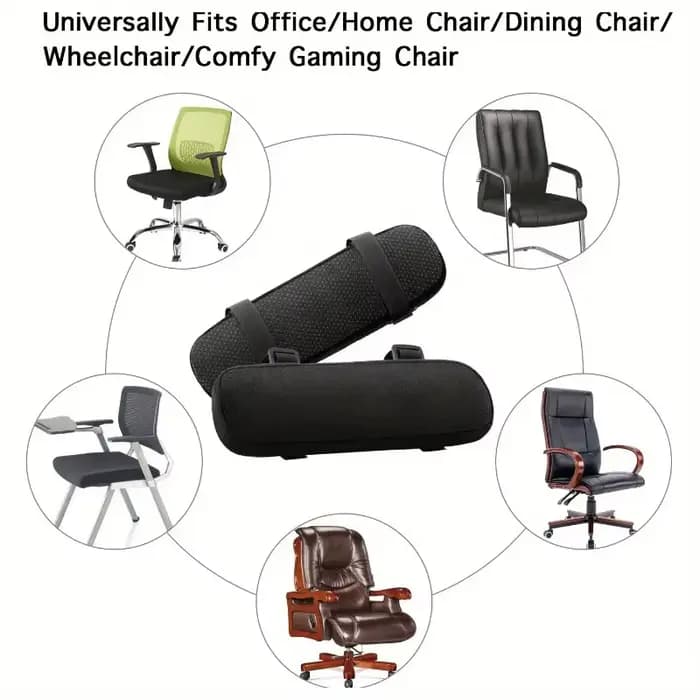Coussinets d'accoudoir en mousse à mémoire de forme pour chaise de bureau, ajustement universel, Support de coude, housse de soulagement de la pression des bras pour chaises de bureau