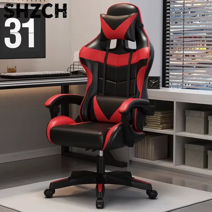 Chaise de jeu ergonomique, chaise de bureau réglable, chaise d'ordinateur pivotante, roulettes silencieuses, support lombaire, siège confortable, pour la maison