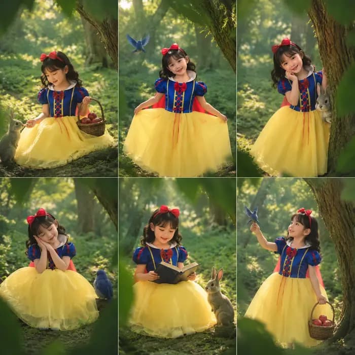 Robe de princesse Blanche-Neige pour filles, costume de fête d'Halloween, tenue de jeu de rôle pour tout-petits, enfants, vêtements de cosplay fantaisie de dessin animé