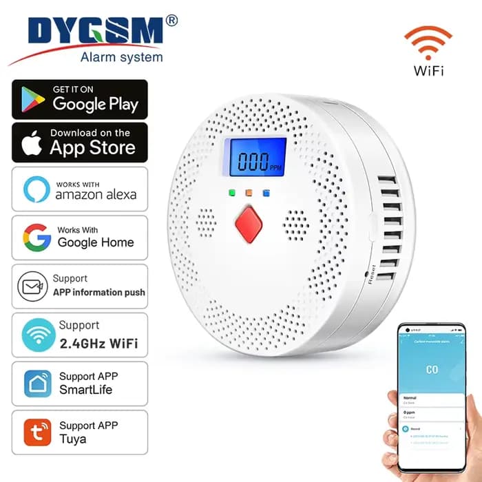 Détecteur de monoxyde de carbone intelligent Tuya