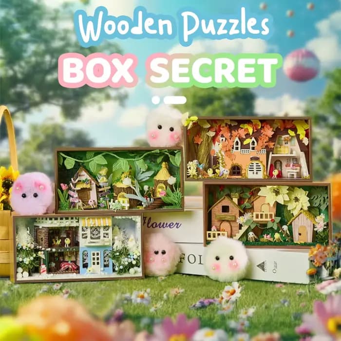 Puzzles en bois Kit de maison miniature bricolage maison coin saison printemps hiver Kits artisanaux pour adultes anniversaire pour femmes modèle en bois