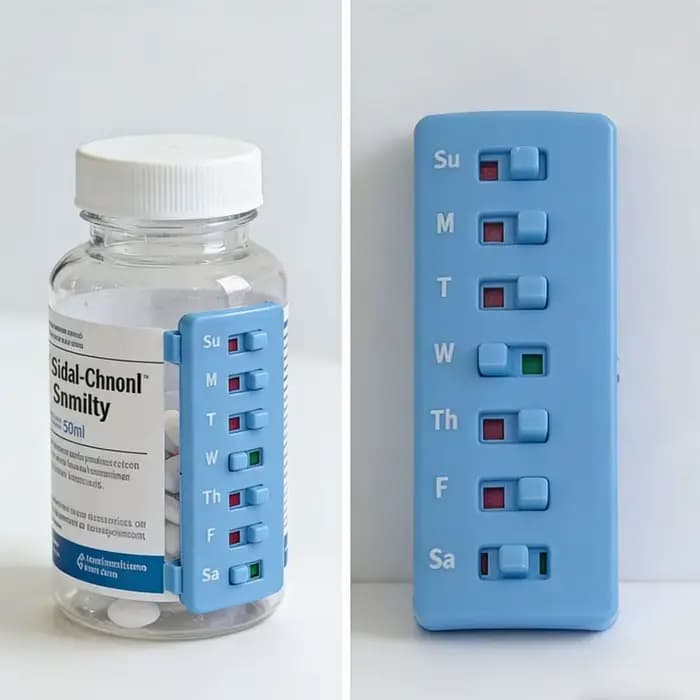 Organisateur de médicaments portable et réutilisable pour divers flacons – Aide à la mémoire pour la gestion quotidienne des rappels – Convient aux personnes âgées