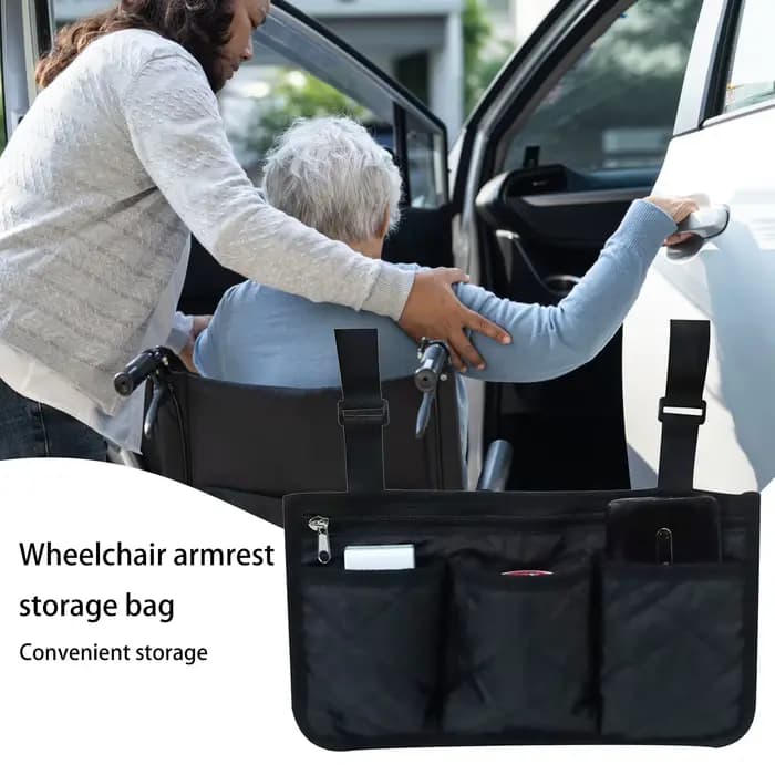 Sac de rangement latéral pour fauteuil roulant