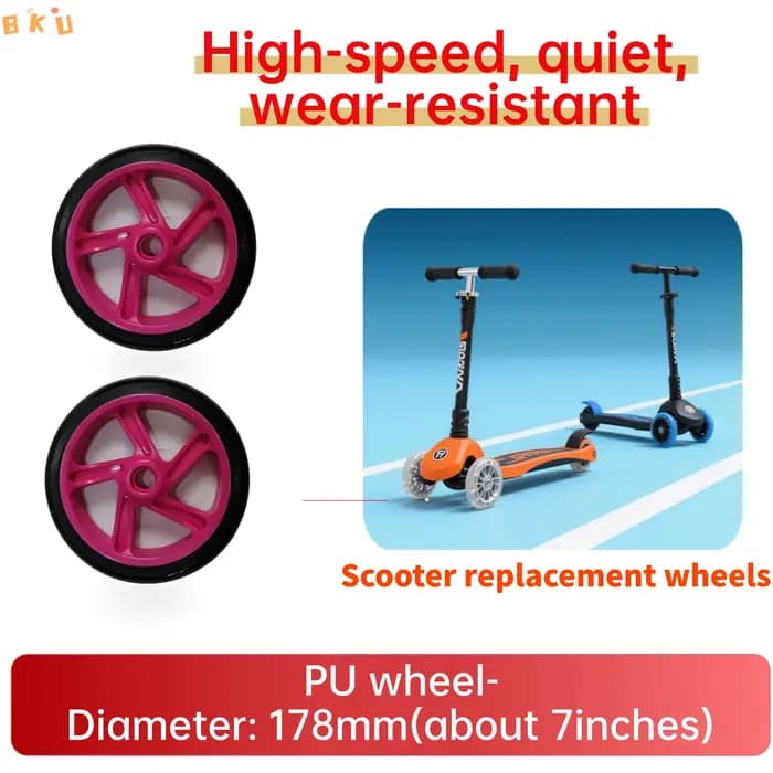 2 roues de remplacement pour scooter de mobilité 175-180 mm (7 pouces)