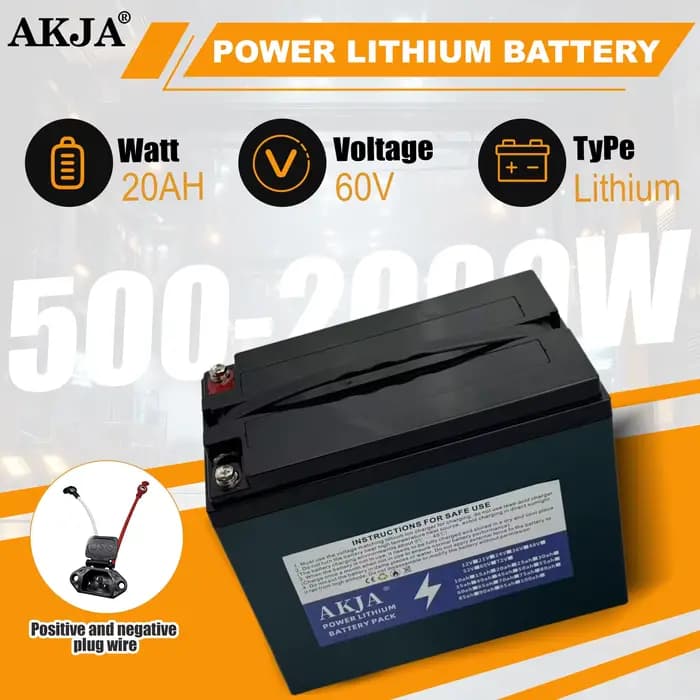 Batterie rechargeable 72V 20Ah 60V 48V avec protection contre les surcharges BMS