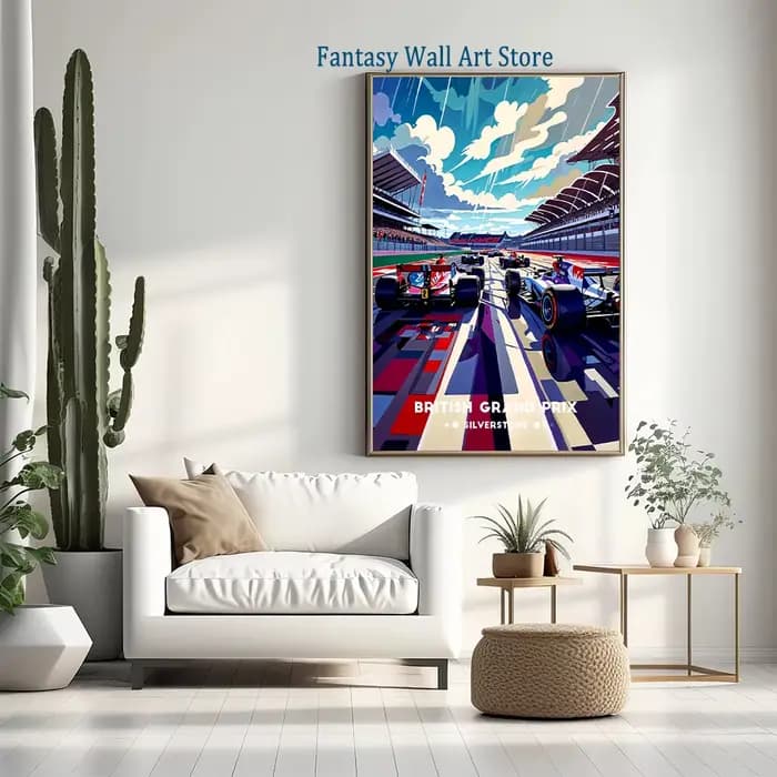 Affiche emblématique du Grand Prix de course de formule 1, Super voitures F1, décoration murale esthétique pour Fans de voitures de course, peinture sur toile d'art mural de salle de maison
