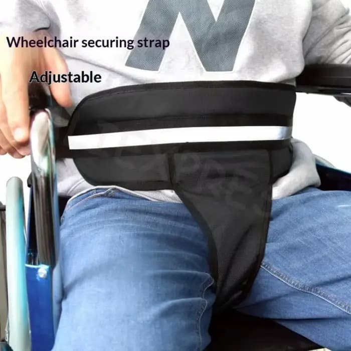Ceinture de sécurité anti-chute pour fauteuil roulant avec coussin avant réglable