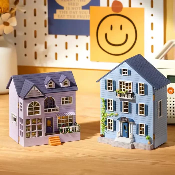 Kit de maison de poupée Miniature en bois, bricolage, assemblage mignon fait à la main, Mini modèle de maison, jouet de décoration, cadeau de Festival parfait pour les filles