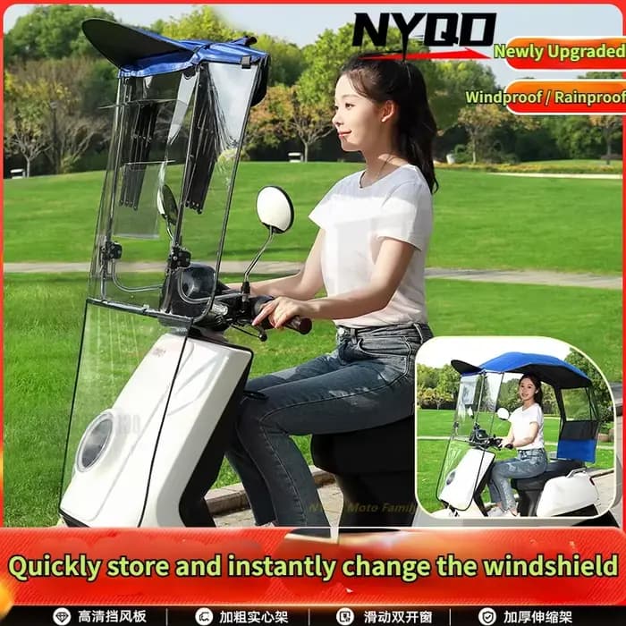 Nouveau auvent pour scooter électrique avec protection contre le soleil et la pluie