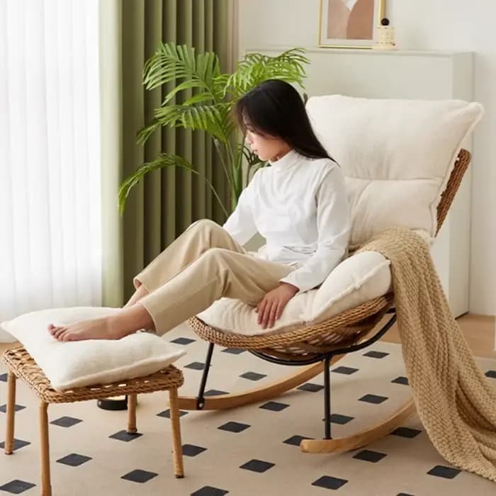 Chaises élastiques Vintage coussin de salon chaises à bascule en rotin méditation paresseux Articulos Para El Hogar accessoires pour la maison
