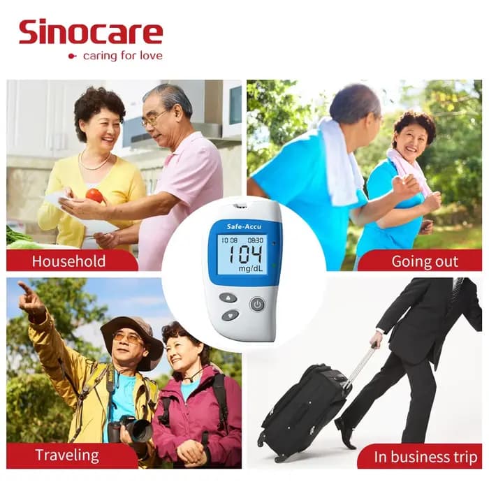 100 pièces Sinocare Test sang bandelettes de sucre pour compteur de glycémie
