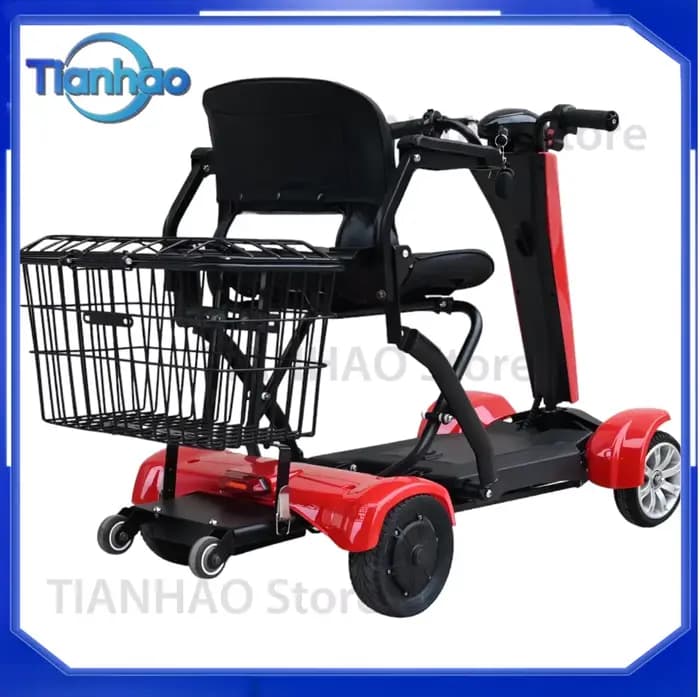 [Personnalisé] Scooter électrique pliable à double moteur 250W avec 4 roues pour personnes handicapées