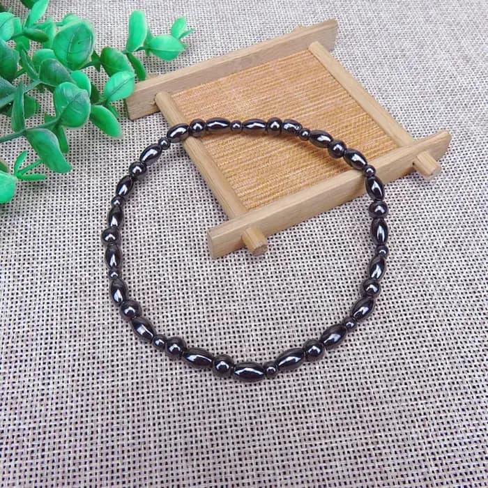 Bracelet de oral ille Magnétique Efficace pour Perte de Poids, Pierre Biliaire Noire, Hématite Épaisse, Points d'Acupuncture, Thérapie d'Arthrite, Instituts