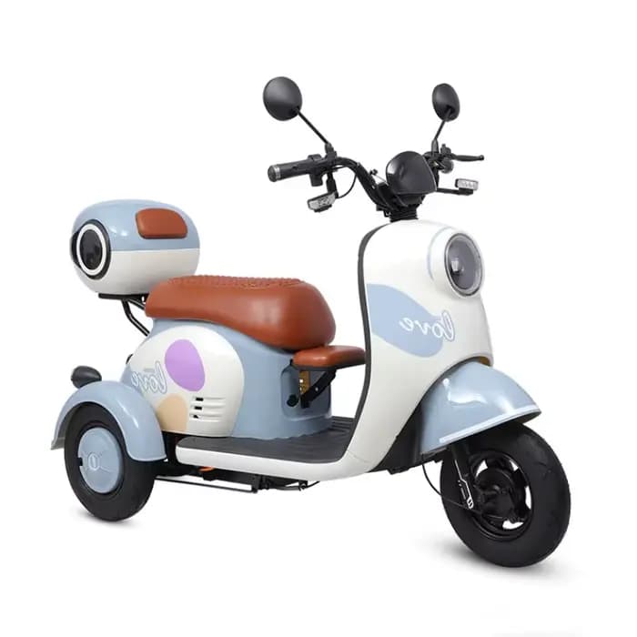 Scooter de mobilité Parents enfant 60V 1000W pour voyage femmes Tricycle électrique avec 3 sièges rouge bleu Orange vert avec panier