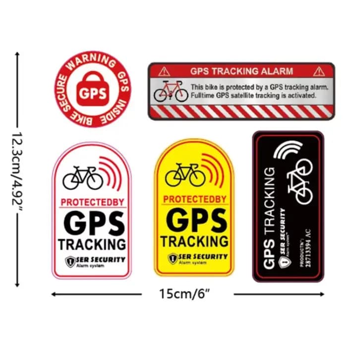 1 ensemble d'autocollants d'avertissement antivol pour vélo