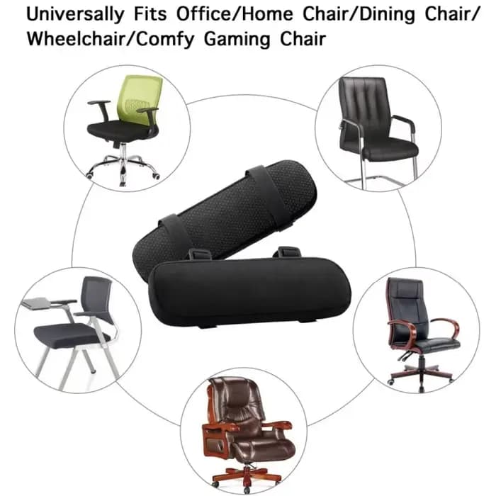 Coussins d'accoudoir en mousse à mémoire de forme pour chaise de bureau, support de coude, coussin de soulagement de la pression, oreiller d'accoudoir pour chaise de bureau à domicile ou de gaming