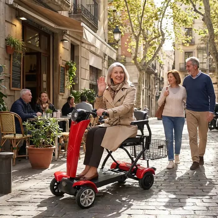 Scooters de mobilité à 4 roues pour Seniros puissant double moteur 36V 500W Mini Scooter électrique adulte pliable Gomfortable grand siège