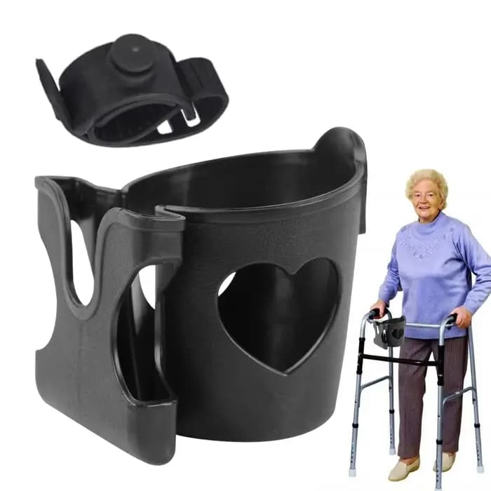 Support de tasse réglable pour déambulateur
