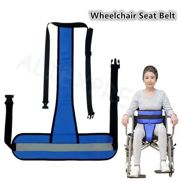 Ceinture de sécurité anti-chute pour fauteuil roulant avec coussin avant réglable