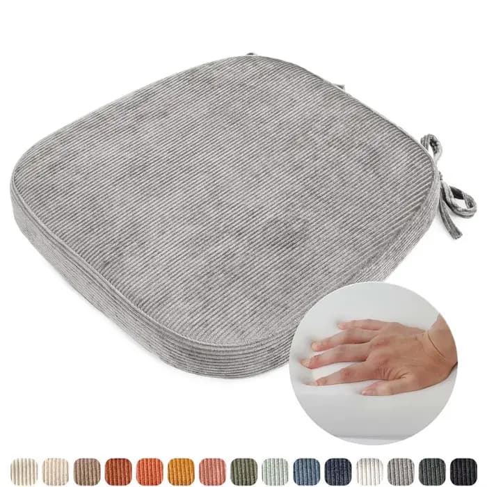 Coussin de chaise en tissu velours côtelé avec sangles