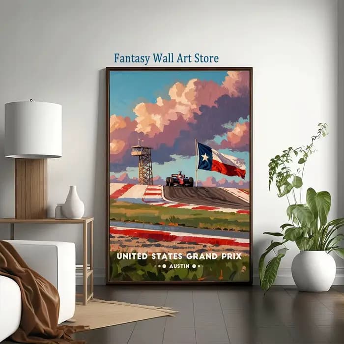 Affiche emblématique du Grand Prix de course de formule 1, Super voitures F1, décoration murale esthétique pour Fans de voitures de course, peinture sur toile d'art mural de salle de maison