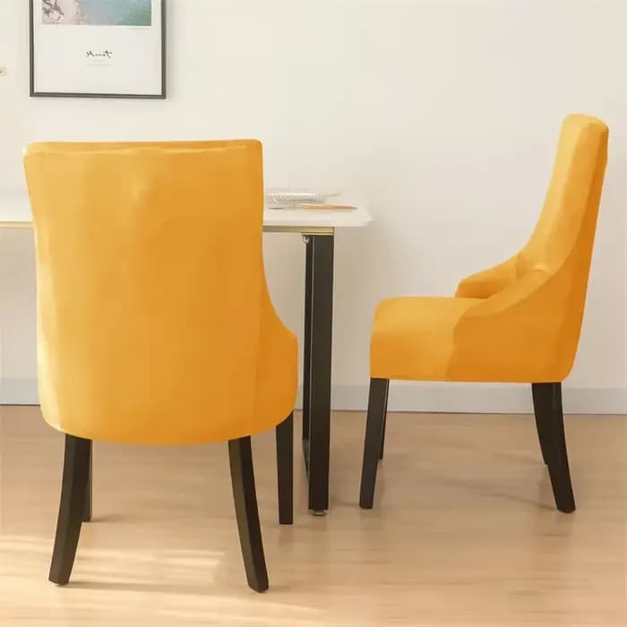 Juste de chaise à oreilles en velours pour salle à manger, housses de chaise à dossier haut, fauteuil incliné, housses pour salle à manger, banquet
