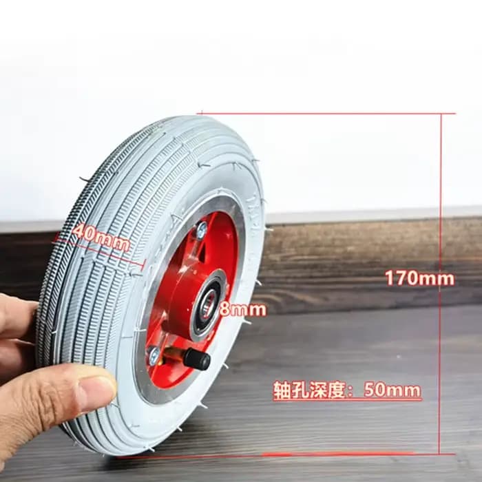 Roue avant et chambre à air pour fauteuil roulant électrique
