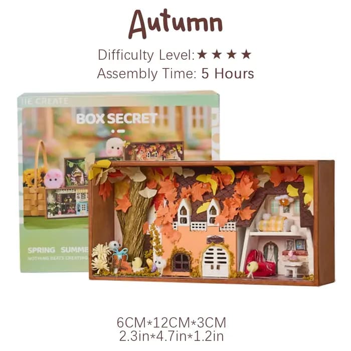 Puzzles en bois Kit de maison miniature bricolage maison coin saison printemps hiver Kits artisanaux pour adultes anniversaire pour femmes modèle en bois