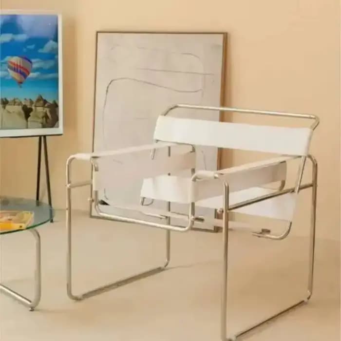Canapé simple léger en cuir, selle de luxe, Style acier inoxydable, chaise paresseuse pour la maison, Design