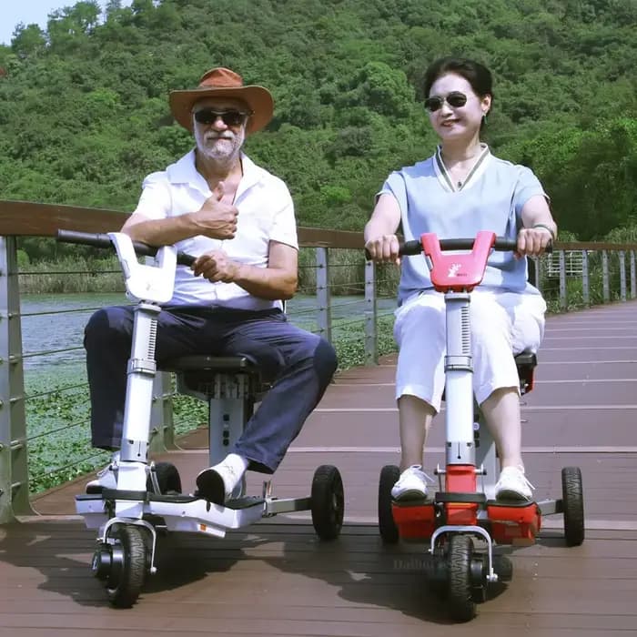Trottinette Électrique Pliable à 3 Roues pour Personnes à mobilité réduite Fauteuil Roulant avec PerfecBattery