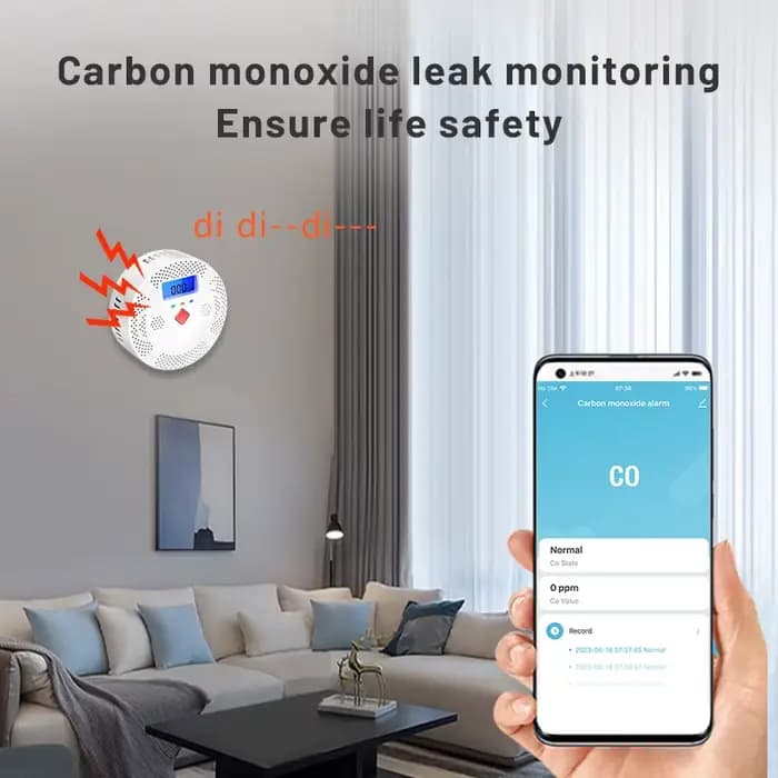 Détecteur de monoxyde de carbone intelligent Tuya