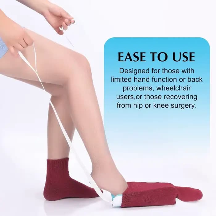Aucune flexion requise Outil d'aide au chaussette facile – Poignée ergonomique ABS durable pour personnes âgées