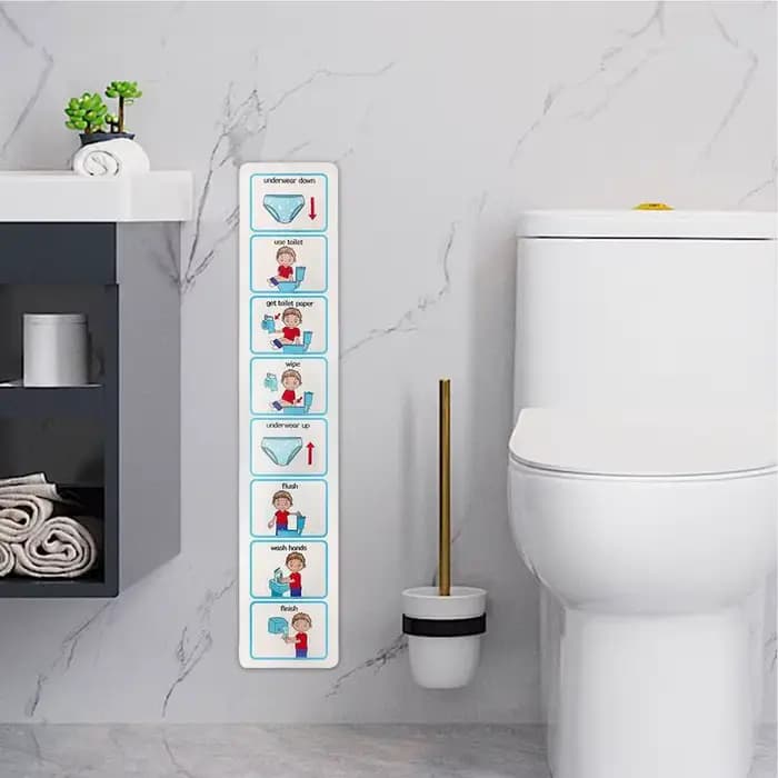 Tableau d'entraînement aux toilettes