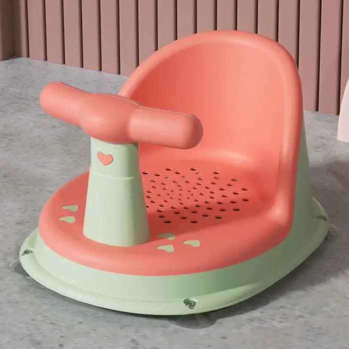 Chaise de bain antidérapante à bord rond pour bébé, dossier confortable, siège de bain pour bébé, accoudoir Portable, siège de douche pour bébé, artefact de bain