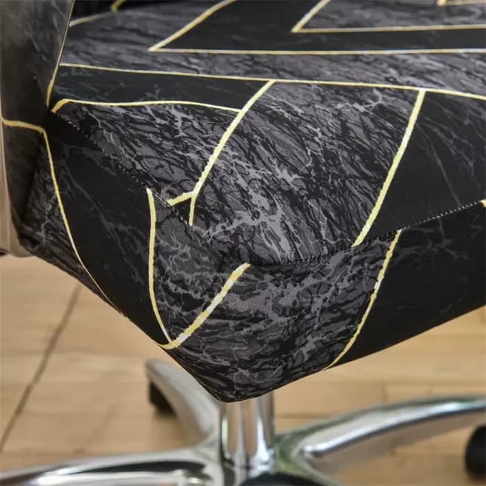 Housse de chaise de bureau élastique, 1 pièce, imprimé géométrique, pour chaises de jeu, siège d'ordinateur rotatif et pivotant, pour Bar Internet et maison