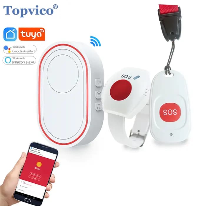 Topvico Tuya Bouton d'urgence WIFI pour personnes âgées
