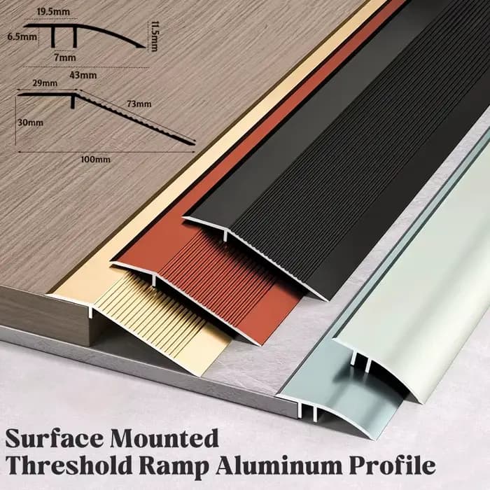 Rampe de seuil d'escalier antidérapante en profilé aluminium 10-30mm