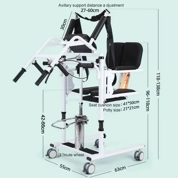 Dispositif de transfert hydraulique multifonctionnel pour les soins aux personnes âgées paraplégiques