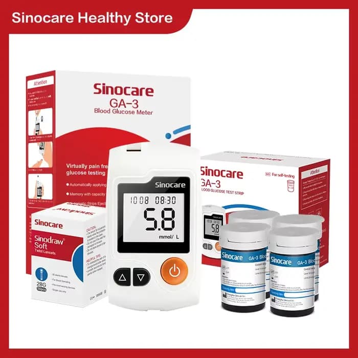 Sinocare GA-3 compteur de glycémie & bandelettes de test et lancettes testeur médical