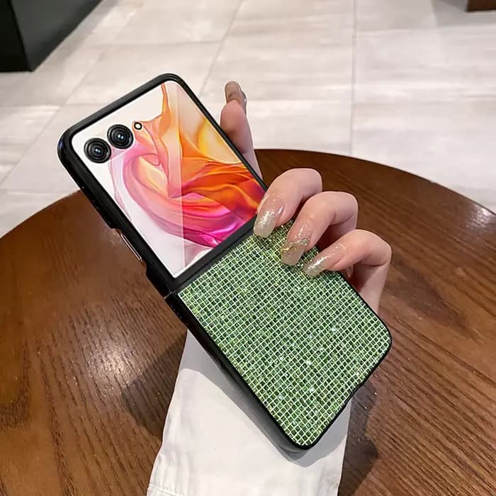 Coque de téléphone de luxe scintillante à couleur unie pour Motorola Razr 70 60 50 40 Ultra 2025 2026 + 2024, motif losanges brillants à paillettes