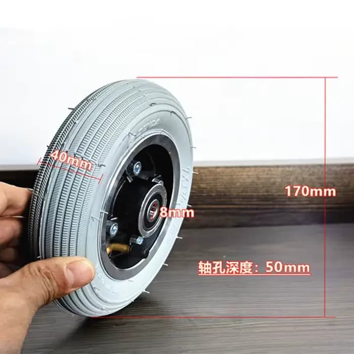 Roue avant et chambre à air pour fauteuil roulant électrique
