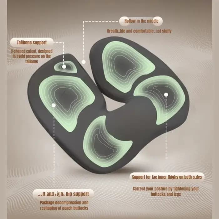 Nouveau coussin de siège auto 2026 antidérapant orthopédique en mousse à mémoire de forme pour le coccyx