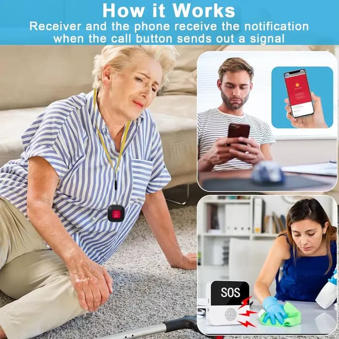 Système de bouton d'appel SOS sans fil WiFi intelligent pour soignant