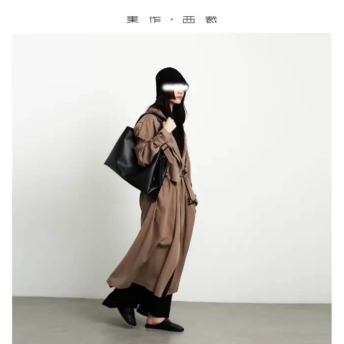 Manteau trench mi-long en Lyocell, veste fine pour femme, haut doux et fluide, nouveau style printemps 2026