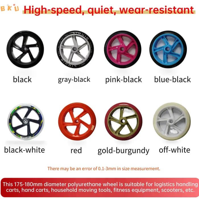 2 roues de remplacement pour scooter de mobilité 175-180 mm (7 pouces)