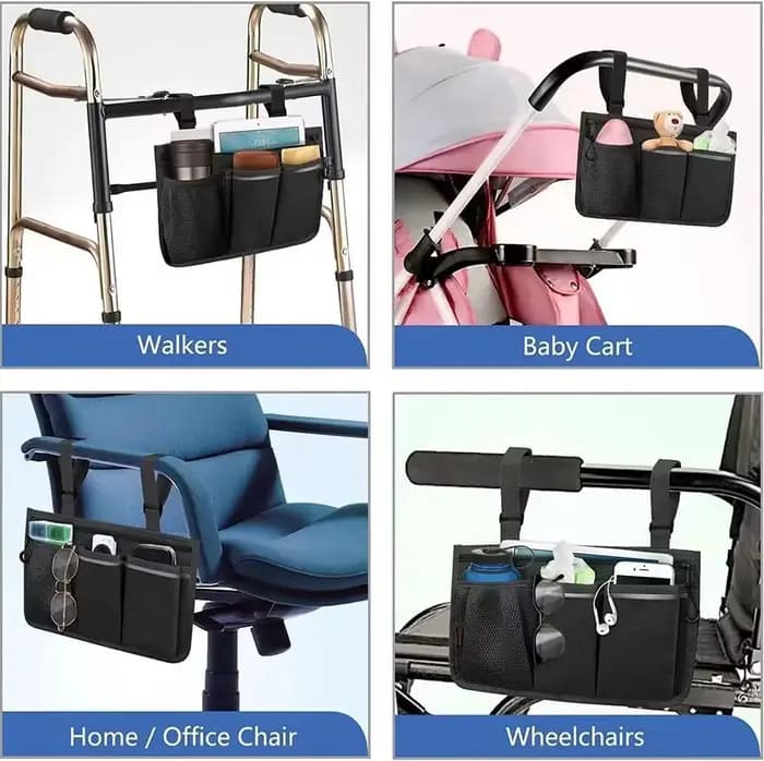 Sac latéral pour fauteuil roulant sur roulettes