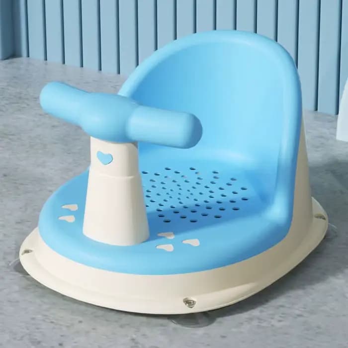 Chaise de bain antidérapante à bord rond pour bébé, dossier confortable, siège de bain pour bébé, accoudoir Portable, siège de douche pour bébé, artefact de bain
