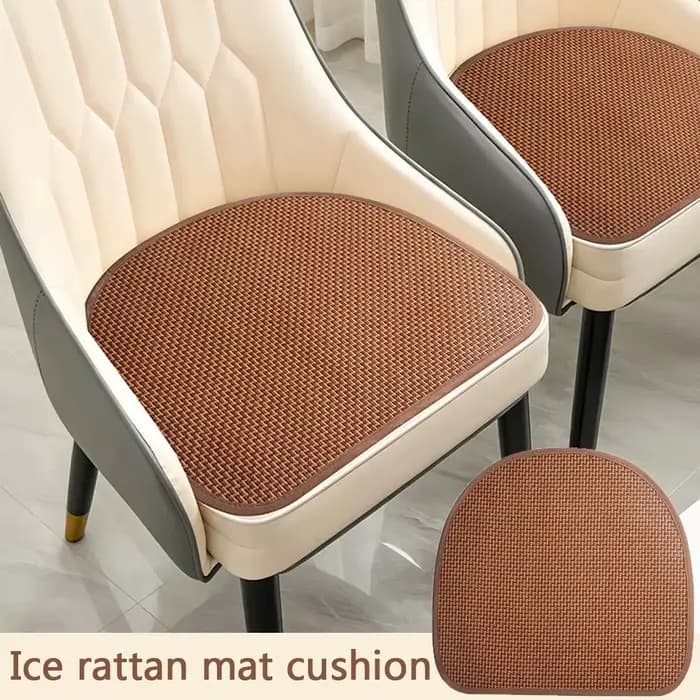 Coussin de chaise en rotin glacé super respirant, anti-transpiration, antidérapant, pour l'été, résistant à l'usure, universel pour chaise de salle à manger