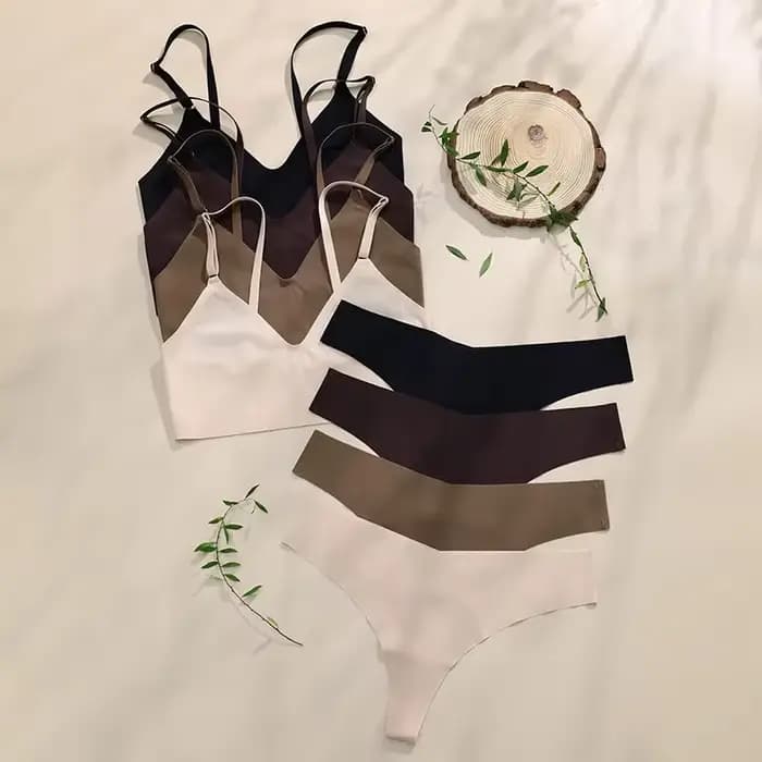 Ensemble de soutien-gorge pour femmes, dos en T, sans couture, sans fil, Push up, confortable, respirant, Yoga, sous-vêtements de sport